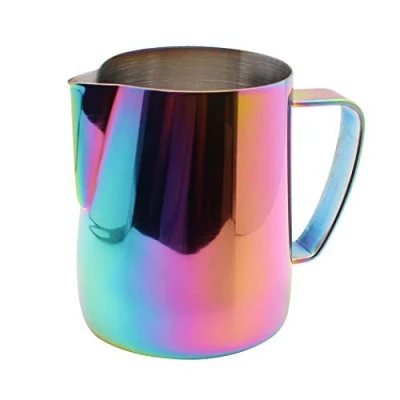 Image of Dianoo Stainless Steel Milk Frothing Pitcher Plated with Titanium Creamer Latte Art Cup Coffee Cappuccino Multicolor 350ml