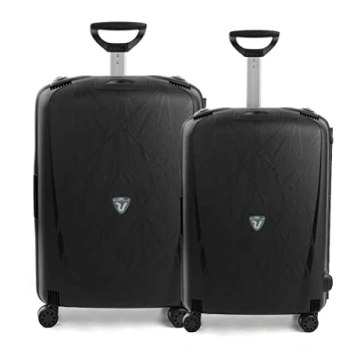 Image of RONCATO Light Hard 4 Wheel Suitcase, Large + Medium, Black, Grande Media, Suitcase