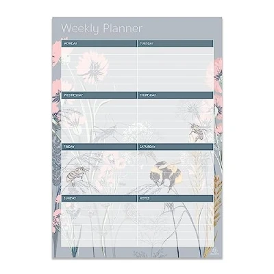 Image of Exacompta Ref GS024Z Weekly Planner, 90gsm Paper 210mm x 297mm A4 Portrait in Style, 40 Sheets with a Bee &amp; Flower Design, Great for Getting Organised