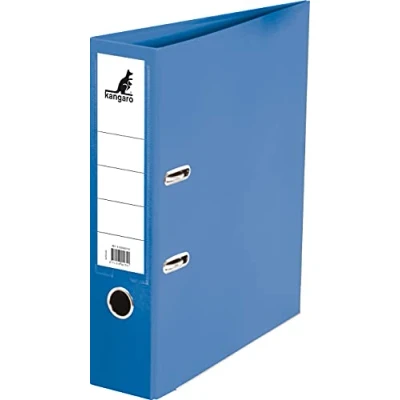 Image of Kangaro Polypropylene Plastic Folder 7.5 cm Spine Width DIN A4 Blue (Ring Binder, Lever Arch Folder, Letter Folder), x 28.5 31.5