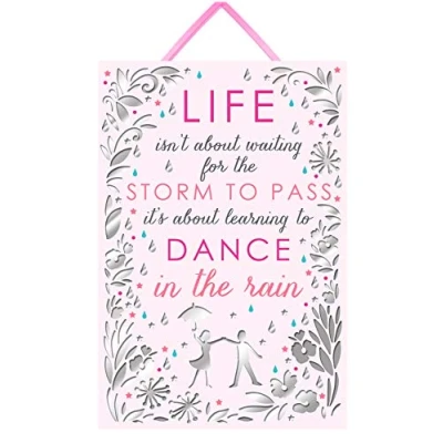 Image of More Than Words Dance In The Rain Hanging Plaque With Ribbon Gift