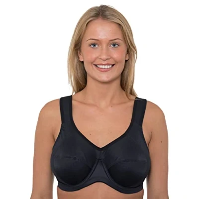 Image of Ladies Underwired Sports Bra LG777 Black 44DD