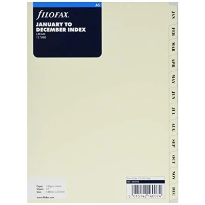 Image of A5 January December index cream