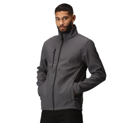 Image of Regatta Professional Men&#039;s Eco Friendly Honestly Made Recycled Softshell Jacket Seal Grey