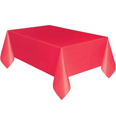 Image of Gemini_mall® Red Plastic Tablecloth Disposable Party Tablecloth, 137cm * 183cm