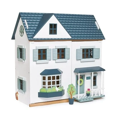 Image of Tender Leaf Toys Wooden Dovetail Doll&#039;s House Inspire Imaginative Play With Kids