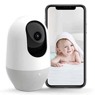 Image of nooie Baby Monitor with Camera 360 degree WiFi 2K Night Vision Camera,AI Motion Tracking Sounds and detection,Works Alexa