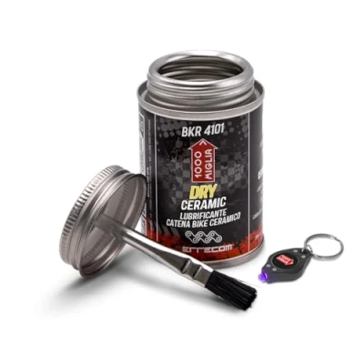 Image of Errecom 1000 Miglia BKR 4101 CERAMIC Dry Lube Bike Chain for and Dusty Weather Conditions 120 ml, fluorescent scented formula, All In One Can, Brush included