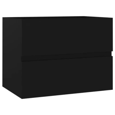 Image of vidaXL Contemporary Sink Cabinet Black Bathroom Cabinet, Engineered Wood, 60x38.5x45 cm, Ample Drawer Storage, Easy Assembly