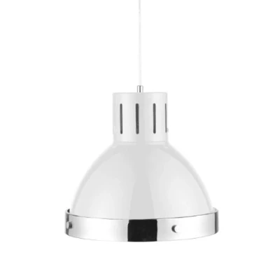 Image of Premier Housewares E27 Edison Screw Chrome Ceiling Pendant, 60 W White