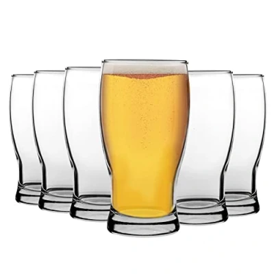 Image of LAV 24x Clear 580ml Belek Classic Beer Glasses Large Lager Ale Cider Pilsner Drinking Pint Glass Pub Cup Set