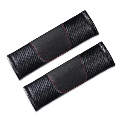 Image of BAGLEV 2Pcs Car Leather Seat Belt Pads,Seat Cover,for Amg 2020 2023 Soft Comfort Helps Protect You Neck and Shoulder Interior Accessorie