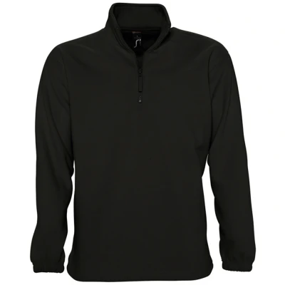 Image of SOLS Ness Unisex Zip Neck Anti Pill Fleece Top (Black) Size Medium