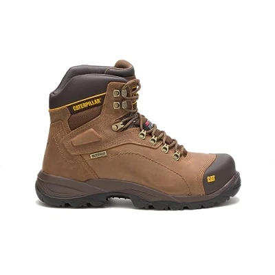 Image of CAT Men&#039;s Diagnostic Steel Toe Insulated Waterproof Work Boot, Dark Beige, 8 UK