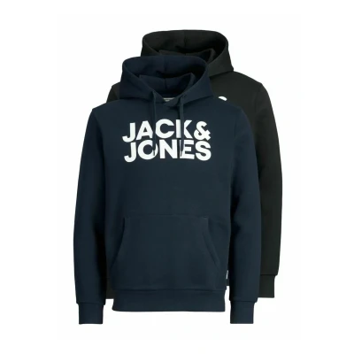 Image of Jack &amp; Jones 2 PACK Hoodie, Men&#039;s, Size: Medium, Black