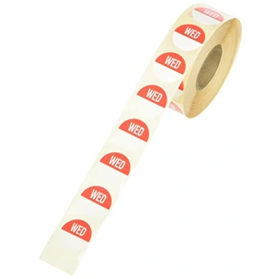 Image of Genware NEV C304 Day Dots, 19 mm, Wednesday Removable (Pack of 1000)