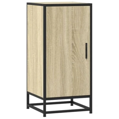 Image of vidaXL Sideboard/Sonoma Oak/Metal Highboard 35.5x35x76 cm/Modern Side Cabinet for Living Room/Ample Storage