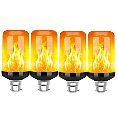 Image of KANKOO Led Flame Effect Fire Light Bulbs Flickering Candle Bayonet b22,4pack
