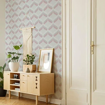 Image of Fresco Retro Ogee Pink Wallpaper