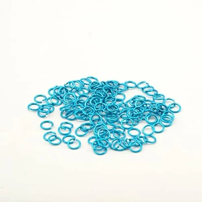 Image of Vaessen Creative Alu Deco jump rings 7,25mm x150 turquoise,