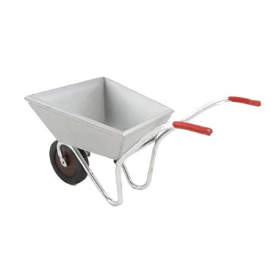 Image of Melody Jane Dolls House Silver Wheelbarrow Miniature 1:12 Scale Yard Garden Accessory