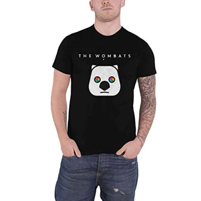 Image of The Wombats T Shirt Rainbow Eyes Band Logo Official Mens Black M