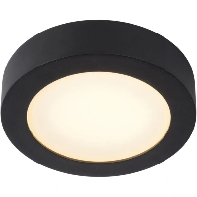 Image of Brice LED Modern Flush Ceiling Light Bathroom Ø 18cm Dim. 1x12W 3000K IP44 Black