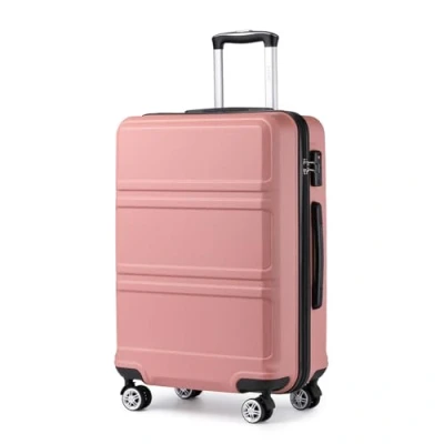 Image of Kono Fashion Hand Luggage Lightweight ABS Hard Shell Trolley Travel Suitcase with 4 Wheels Cabin Carry on Suitcases (20&quot;, Nude)