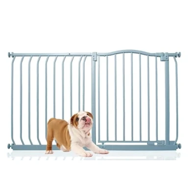Image of Bettacare Curved Top Dog Gate, 125cm 134cm, Matt Grey, Pressure Fit Pet Gate for and Puppy, Barrier, Easy Installation