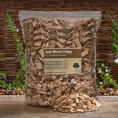 Image of Smoking/Smoker Wood Chips Jumbo 4.5 Litre Bag (24 Great Flavours 100% Natural Nothing Added) Smoking Food in a Smoker/BBQ Many from our own Woodland (Ash)