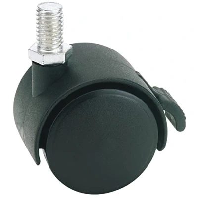 Image of Draper Twin Nylon Bolt Castor with Brake, 40mm Diameter, S.W.L. 25kg