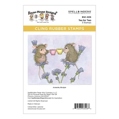 Image of Spellbinders Tea for Two Cling Rubber Stamp from The Spring Collection House Mouse Designs, RED, ONE
