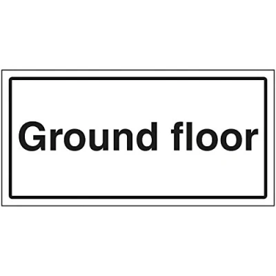 Image of V Safety Ground Floor Sign 300x150mm Self Adhesive Vinyl