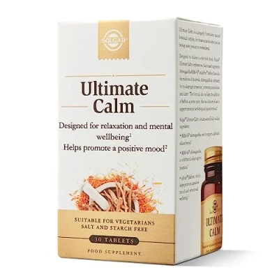 Image of Solgar Ultimate Calm Tablets Pack of 30 Supports Relaxation and Mental Wellbeing Vegan Gluten Free Gold