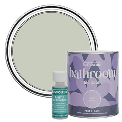 Image of Rust Oleum Green Water Resistant Bathroom Tile Paint in Matt Finish Aloe 750ml