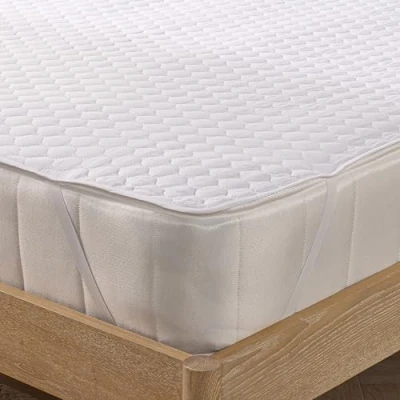 Image of Slumberdown Anti Allergy Mattress Protector Double Bed Bacterial &amp; Dust Mite Resistant Soft Touch Quilted Protectors 100% Microfibre, Machine Washable, Hypoallergenic (135 x 190cm)