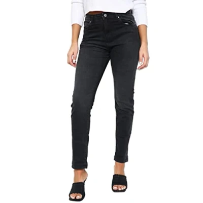 Image of MYT Womens Mom Jeans Ladies High Waisted Relaxed Fit Stretch Denim Pants (UK, Numeric, 12, Regular, Long, Black)