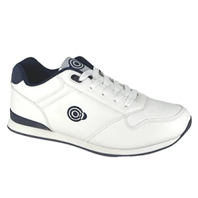 Image of Dek Mens Anchor Trainer Style Lace Up Lawn Bowling Shoes White/Navy 7 UK