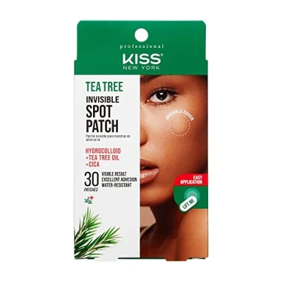 Image of Kiss New York Hydrocolloid Acne Pimple Patch (Hydrocolloid, Tea Tree Oil, CICA) for Zits and Blemishes, Korean Skin Care Spot Treatment Stickers Face Skin, 30 Patches