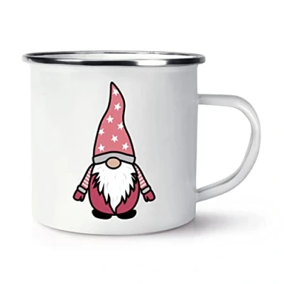 Image of Gonk Gnome Pink Classic Scandi Enamel Mug Cup