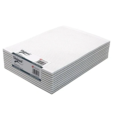 Image of Pukka Pad, A4 Narrow Ruled Unipad Memo Pad Pack of 10 160 Pages, 80 Sheets Unpunched 60GSM Paper Per Glue Top Bound, Thick Card Back Cover for Home, School, &amp; Office Professionals