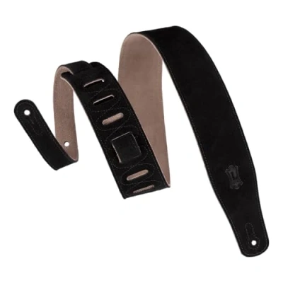 Image of Levy&#039;s MS26 BLK 2.5 inch Suede Leather Strap Black