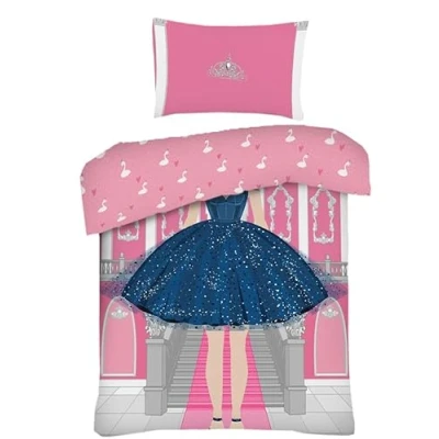 Image of FAIRWAYUK Double Duvet Covers Set, Printed Bedding Reversible Quilt Cover With Pillow Case, Poly Cotton, Easy Care, Antoinette Grey