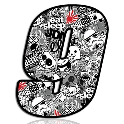 Image of Biomar Labs® 1 x Vinyl Decal Sticker Bomb Wrap Auto Moto Motocross Motosport Start Racing Number 9 Rally Race Car Bike Motorcycle Tuning N 349