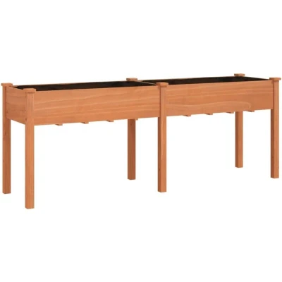 Image of vidaXL Planter with Liner Brown 203x53x76 cm Solid Wood Fir