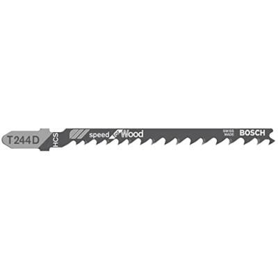 Image of Bosch 100x T 244 D Speed for Wood Jigsaw Blade (for Softwood, Chipboard, Length 100 mm, Professional Accessory Jigsaw)