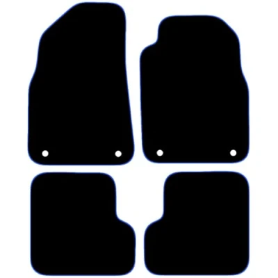 Image of Carsio Carpet Car Mats For MG MG3 2011+ Onwards Tailored Fit Floor Mat Set Complete Accessory Black Custom Fitted All Weather, Anti Slip Backing &amp; Blue Trim