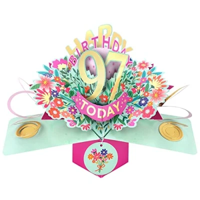 Image of Happy 97th Birthday 97 Today Pop Up Greeting Card Love Kate&#039;s Cards Her POP215MC97