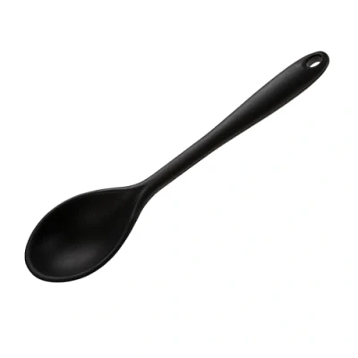 Image of Wiltshire Silicone Serving Spoon, Cooking Heat Resistant Utensil, Non Stick, Scratch, Midnight Black, 27x6.2x2.5cm