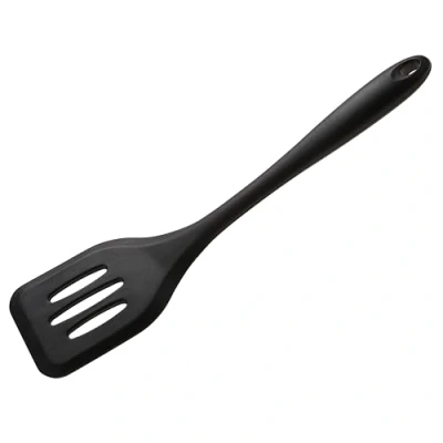 Image of Wiltshire Silicone Slotted Turner, Flipping &amp; Turning Tool, Fish Slice, Cooking Serving Spatula, Heat Resistant Utensil, Non Stick, Scratch, Midnight Black, 29.5x6.9x1.7cm